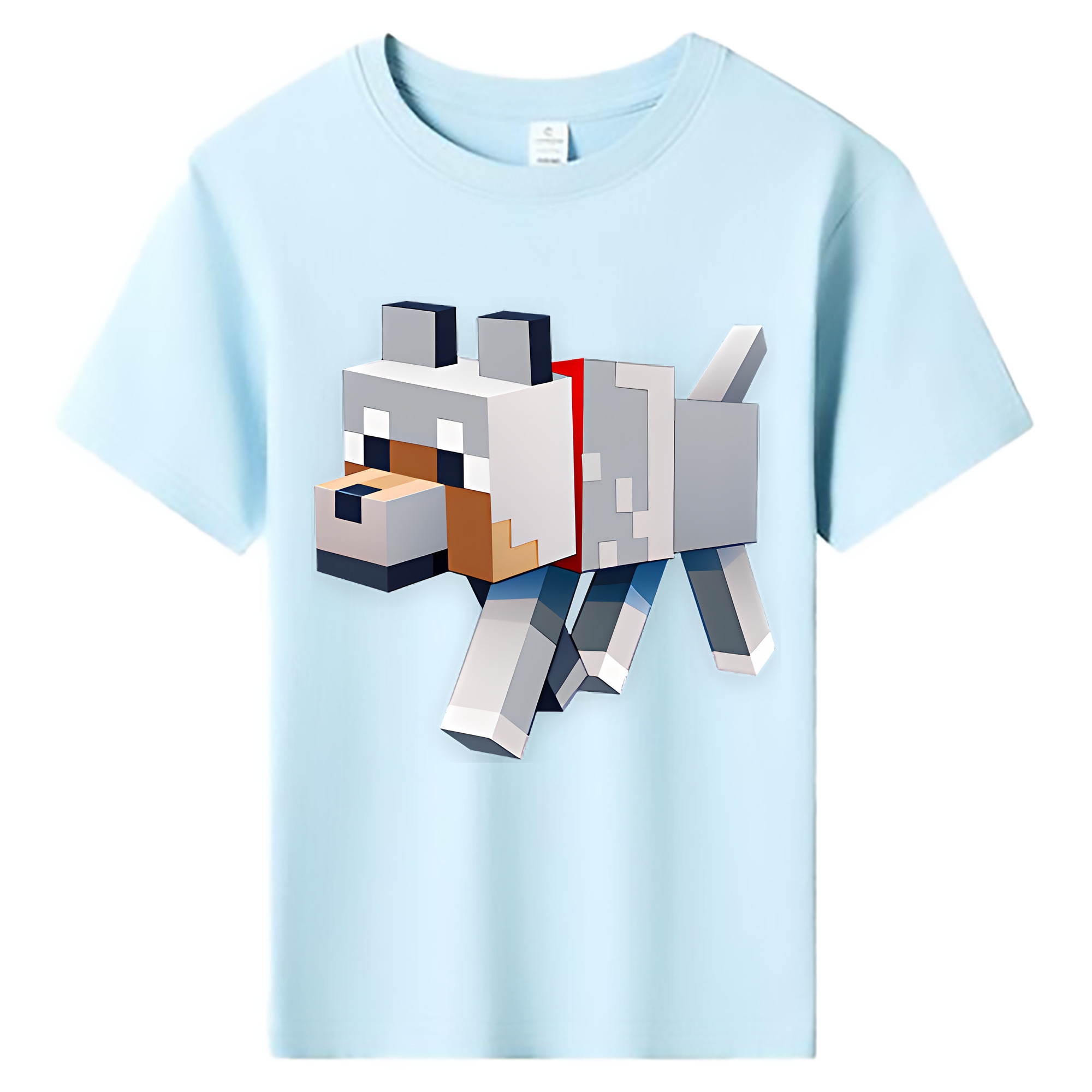 （画像用） マインクラフト ブロックの世界 Minecraft MC Block world 綿100％キッズTシャツ（フロントプリント）